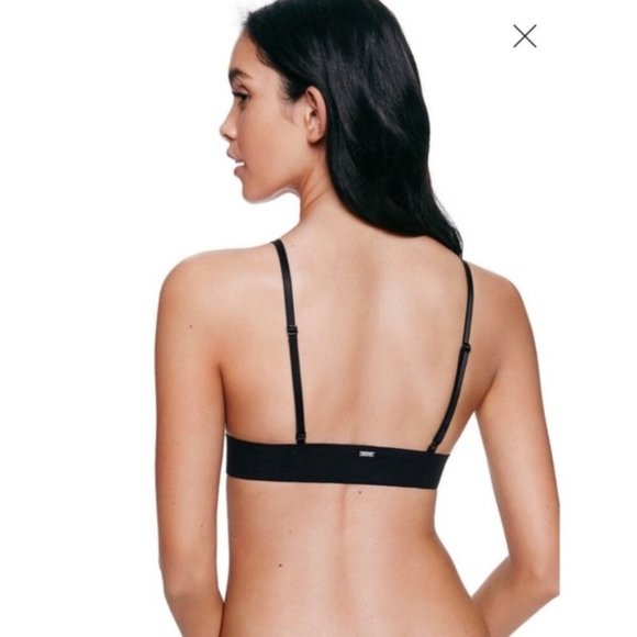 PINK by Victoria's Secret Black Bralette w/ Roses Medium - Picture 3 of 4